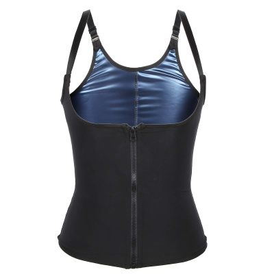 Women Waist Trainer Vest, Zipper Fitness Body Shaper Shirt Sauna Sweat Breathable Fat Burning Shapewear