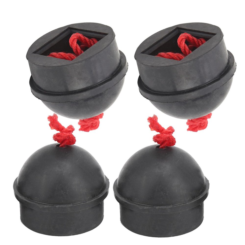VGEBY 4PCS Pool Cue Chalk Holder, Cue Chalk Pocket Rubber Billiard Pool Chalk Holders with Cord (black)