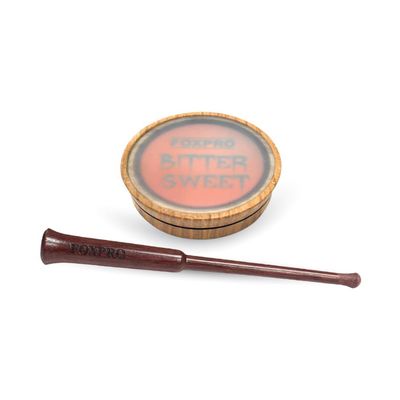 FOXPRO Bittersweet Pot Glass and Slate Turkey Call for Hunting Two-Sided Turkey Pot Call Honey Locust Wood Pot and One-Piece Purple Heart Striker