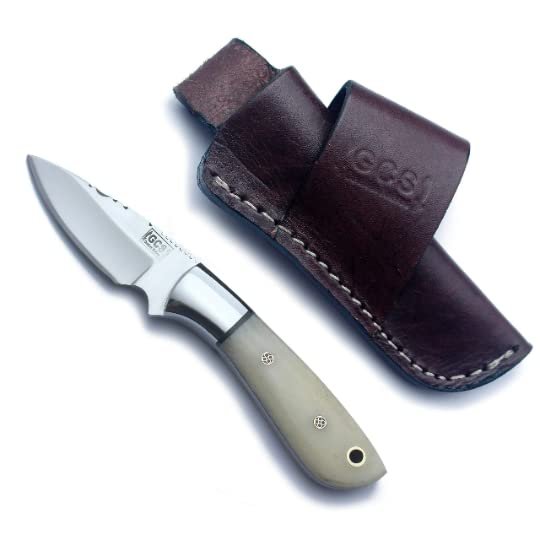 GCS Handmade Tactical Knife D2 Steel Full Tang Blade with Bone Handle & Buffalo Hide Leather Sheath Hunting, Survival, & EDC GCS 235B