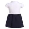 Nautica Girls School Uniform Short Sleeve Polo Dress, White/Navy Poplin, 8-10 Plus view 2