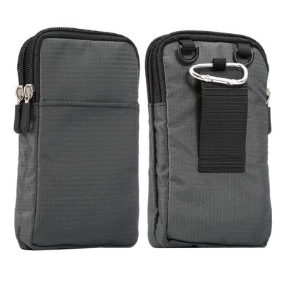 Vertical Phone Belt Purse, Cellphone Shoulder Bag Mens, 6.9 Inch Mobile Phone Holster Waterproof Cellphone Pouch Neck Wallet Mini Crossbody Bag Outdoor Passport Packet with Carabiner and Belt Loop