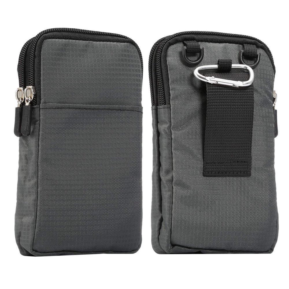 Vertical Phone Belt Purse, Cellphone Shoulder Bag Mens, 6.9 Inch Mobile Phone Holster Waterproof Cellphone Pouch Neck Wallet Mini Crossbody Bag Outdoor Passport Packet with Carabiner and Belt Loop
