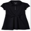 Nautica Girls School Uniform Short Sleeve Polo Dress, Navy Front Tie, 6X