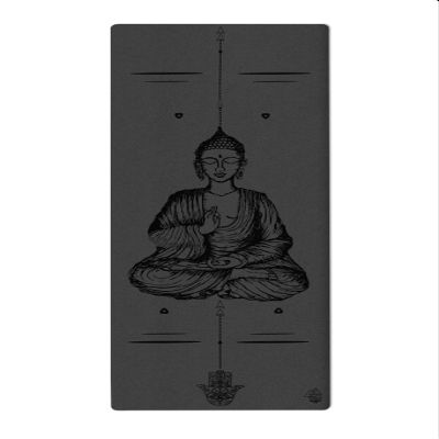 Buddha Mudra Varada with Hamsa Symbol Yoga Mat | Black