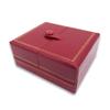 1 Qty - Deluxe 2-Door Macaw-Red Leatherette (RD,WH) Clip Earring Jewelry Box with Snap-Tab closure and velvet insert view 2