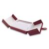 1 Qty - Deluxe 2-Door Macaw-Red Leatherette (RD,WH) Clip Earring Jewelry Box with Snap-Tab closure and velvet insert view 3