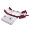 1 Qty - Deluxe 2-Door Macaw-Red Leatherette (RD,WH) Clip Earring Jewelry Box with Snap-Tab closure and velvet insert view 4