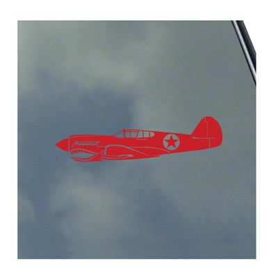 P-40 Warhawk with Noseart Pilot Side Vinyl Sticker Decal by KLO Graphics WWII Warbird Army Air Force Veteran