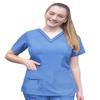 Adar Pro Heather Scrubs for Women - Elevated V-Neck Scrub Top - P4212H - Heather French Blue - 2X view 1
