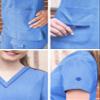 Adar Pro Heather Scrubs for Women - Elevated V-Neck Scrub Top - P4212H - Heather French Blue - 2X view 4