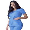 Adar Pro Heather Scrubs for Women - Sweetheart V-Neck Scrub Top - P4210H - Heather French Blue - XS view 2