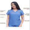 Adar Pro Heather Scrubs for Women - Sweetheart V-Neck Scrub Top - P4210H - Heather French Blue - XS view 3