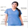 Adar Pro Heather Scrubs for Women - Modern V-Neck Scrub Top - P7002H - Heather French Blue - XL view 3
