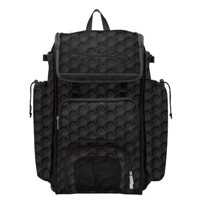 Boombah Catcher's Superpack Bat Bag 3DHC Black - 23-1/2" x 13-1/2" x 9-1/2" - Holds 4 Bats - Backpack Version (no Wheels)