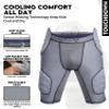 Exxact Sports Touchdown 5-Pad Youth Football Girdle with Cup Pocket, Lightweight Padded Compression Shorts with Integrated Hip, Thigh, Tailbone Pads, Boys Girdle Football (YM, Gray) view 2