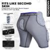 Exxact Sports Touchdown 5-Pad Youth Football Girdle with Cup Pocket, Lightweight Padded Compression Shorts with Integrated Hip, Thigh, Tailbone Pads, Boys Girdle Football (YM, Gray) view 4