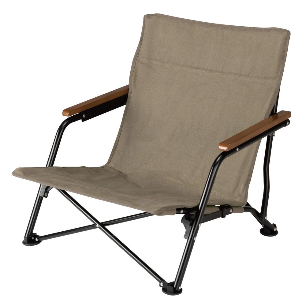 BUNDOK BD-111 Bonfire Chair, Solo, Cotton, Compact Storage, Khaki