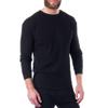 Alpine Swiss Mens Thermal Long Sleeve Top Underwear Crew Neck Shirt Waffle Knit Henley Base Layer Black XL view 2