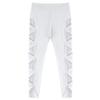 Moily Women Solid Mesh Splice Bandage Side Legging Pants Yoga/Pilates/Workout Activewear Swimpants White X-Large view 4