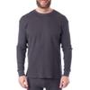 Alpine Swiss Mens Thermal Long Sleeve Top Underwear Crew Neck Shirt Waffle Knit Henley Base Layer Gray Small view 1
