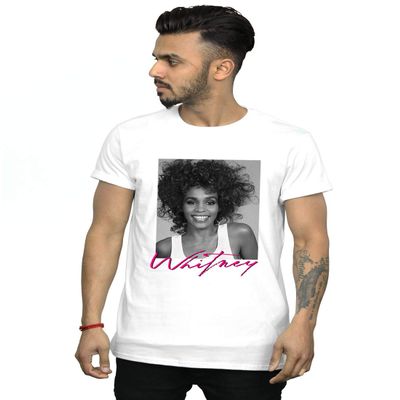 Absolute Cult Whitney Houston Men's Smile Photograph T-Shirt White Small