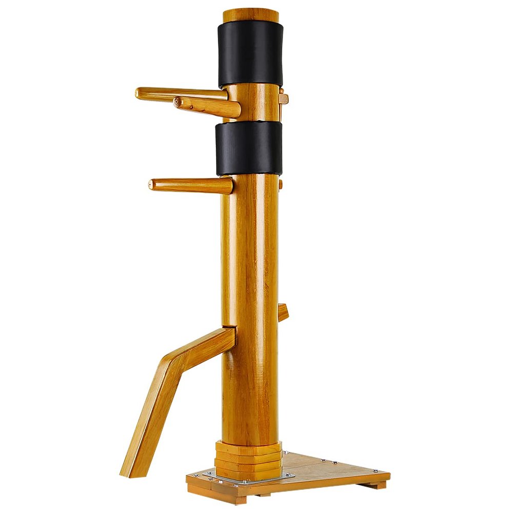 Geniqua Walnut Wing Chun Wood Target Base Training Dummy IP Man Martial Arts Traditional