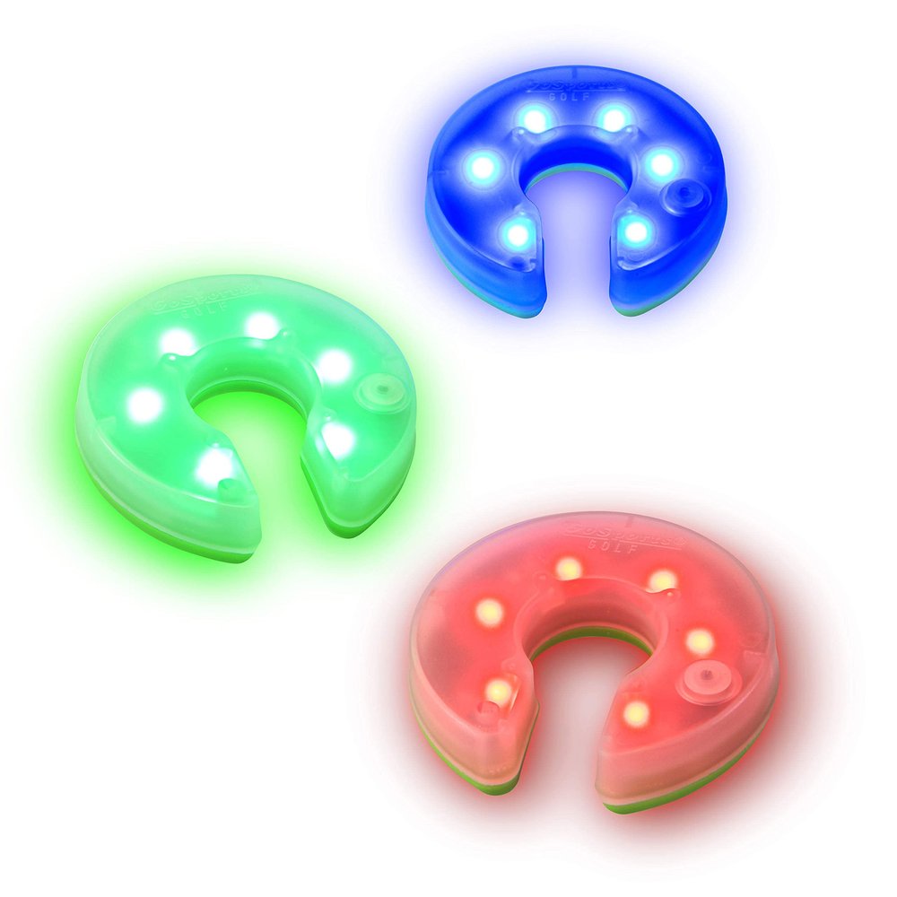 GoSports Light Up Golf Hole Lights 3 Pack - Great for Low Light Golf Play, Putting Practice, Chipping Practice and More