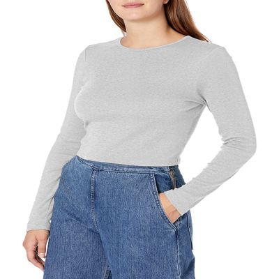 Bella Canvas Long Sleeve Rib Tee Athletic Heather