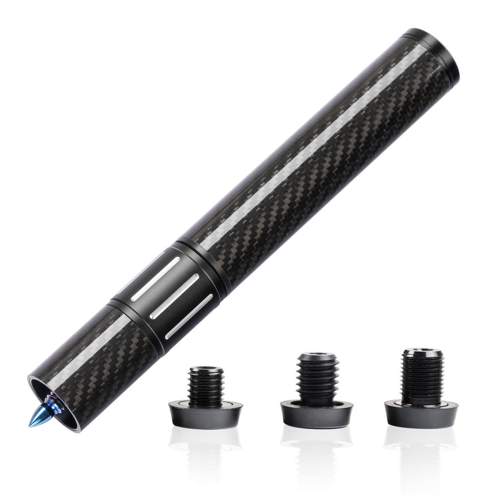 KONLLEN Threaded Carbon Fiber Pool Cue Extension with 3 Bumpers  Bullet-Shaped Joint for Stable Fit  Preserves Balance & Stroke Feel  Tool-Free Installation