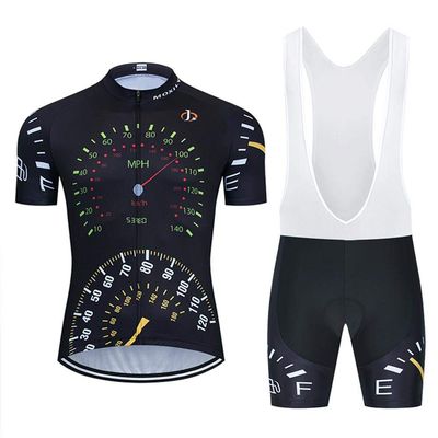 MOXILYN Mens Cycling Jersey MTB Clothes Cycling Kit Bike Shirts and Cycling Bibs Short with 20D Gel Pad Biking Clothing Set