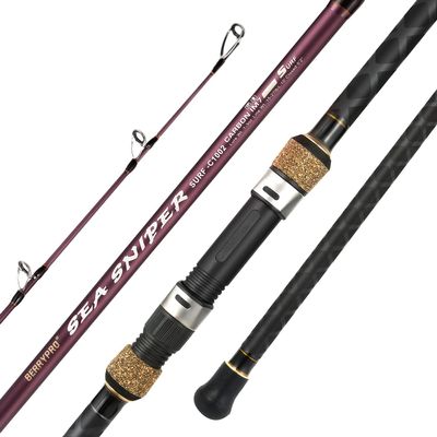Berrypro Surf Spinning & Casting Fishing Rod Carbon Fiber Travel Fishing Rod (9 Feet /10 Feet /12 Feet) (10'-Spinning 2-Piece)