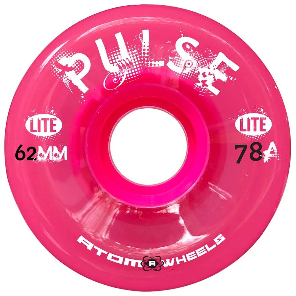 Atom Skates Outdoor Quad Roller Wheels 78A Atom Pulse Lite 62x33 Pink / 2 Packs - 8 Wheels
