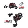 Baitcasting Reels, 7.1:1 Gear Ratio Ultra Smooth Aluminum Spinning Fishing Reel with 10 Magnetic Braking System, 22LB Carbon Fiber Drag, 18+1 Ball Bearings Anti-Corrosion Baitcaster Reel view 2