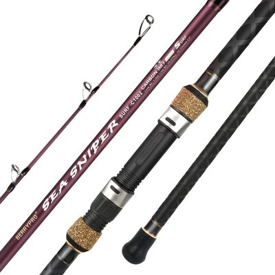 Berrypro Surf Spinning & Casting Fishing Rod Carbon Fiber Travel Fishing Rod (9 Feet /10 Feet /12 Feet)(11'-Casting 2-Piece)