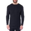 Alpine Swiss Mens Thermal Long Sleeve Top Underwear Crew Neck Shirt Waffle Knit Henley Base Layer Black Med view 1
