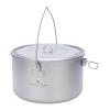 Boundless Voyage Titanium Hanging Pot for Outdoor Camping Backpacking Hiking Ultralight Portable Cooking Pot Camp Kitchen Cookware 1300ML/1950ML/2900ML (2900ml (98 fl oz)) view 1