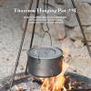 Boundless Voyage Titanium Hanging Pot for Outdoor Camping Backpacking Hiking Ultralight Portable Cooking Pot Camp Kitchen Cookware 1300ML/1950ML/2900ML (2900ml (98 fl oz)) view 2