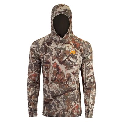 First Lite Mens Wick Hoody - Merino Wool Ultralight Camo Hunting Base Layer, Quick Dry, UV Protection Hunting Clothing, First Lite Specter, Medium