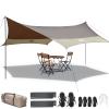 Forceatt 12x14FT Waterproof Camping Tarp with 2 Poles, Sun Shelter for Car, Tent, Hammock in Camping, Hiking, Backpacking, Garden and Traveling view 1