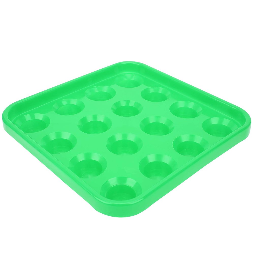 Billiard Ball Tray, 16 Holes Pool Ball Tray Billiard Ball Holder Tray Snooker Ball Storage Tray Pool Table Accessories 16 Balls(Green) Billiards Supplies