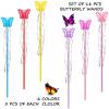 Skylety 18 Pcs Butterfly Fairy Wands, 6 Colors Princess Party Wands Kids view 3