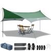 Forceatt 12x14FT Waterproof Camping Tarp with 2 Poles, Sun Shelter for Car, Tent, Hammock in Camping, Hiking, Backpacking, Garden and Traveling view 1