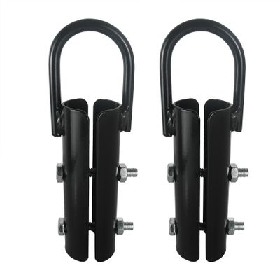Vehcarc 2 Sets Climbing Rope Clamp, 1",1.5 Battle Rope Attachment Hook Accessories, Rope Clasp for Rope Climb, Climbing Training Garage Home Gym Workout Fitness Strength Training (1.5" 2PCS Black)