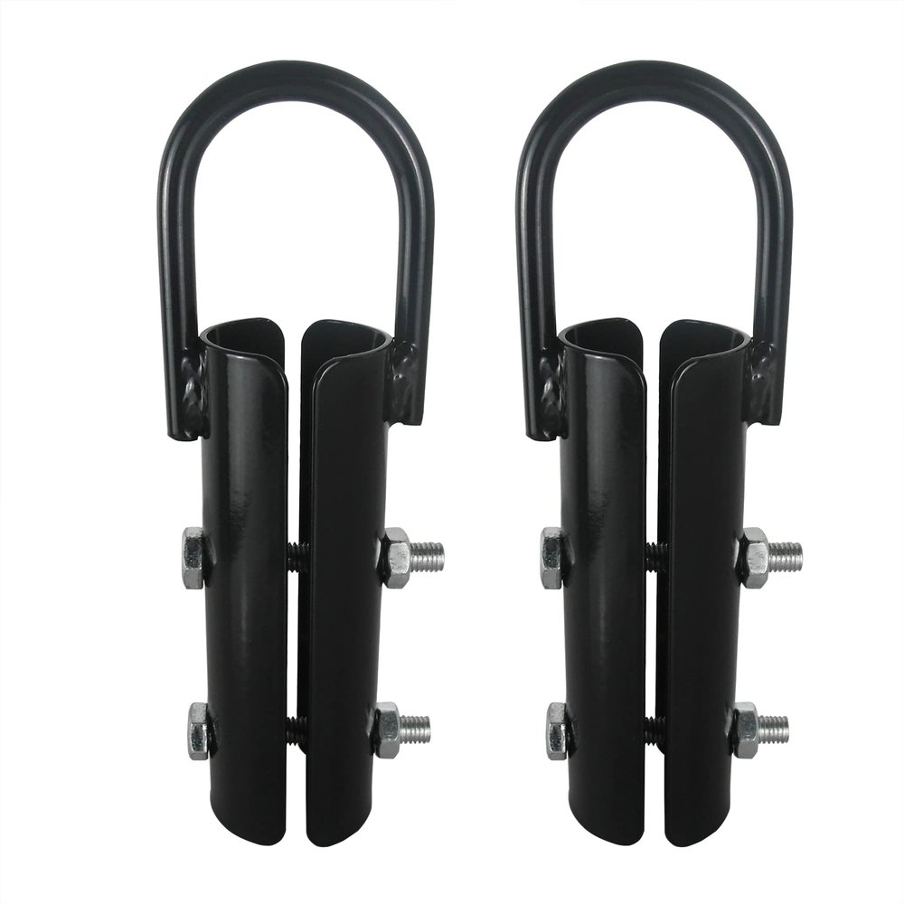 Vehcarc 2 Sets Climbing Rope Clamp, 1",1.5 Battle Rope Attachment Hook Accessories, Rope Clasp for Rope Climb, Climbing Training Garage Home Gym Workout Fitness Strength Training (1.5" 2PCS Black)