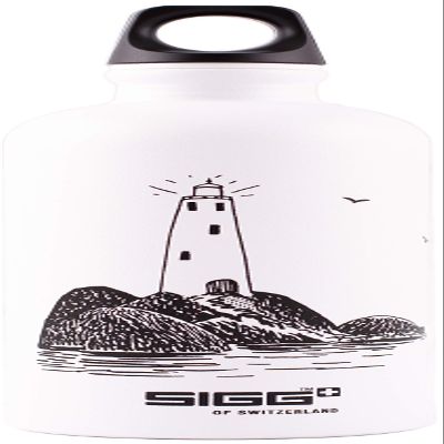 SIGG X Moomin Lighthouse Kids Drinking Bottle (0.6 L), Non-Toxic Water Bottle with Leak-Proof Lid, Made in Switzerland Aluminium Flask for Water