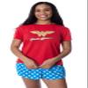 DC Comics Women's Wonder Woman Gold Foil Logo Shirt and Shorts Loungewear 2 Piece Pajama Set (Small) view 1