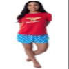 DC Comics Women's Wonder Woman Gold Foil Logo Shirt and Shorts Loungewear 2 Piece Pajama Set (Small) view 2