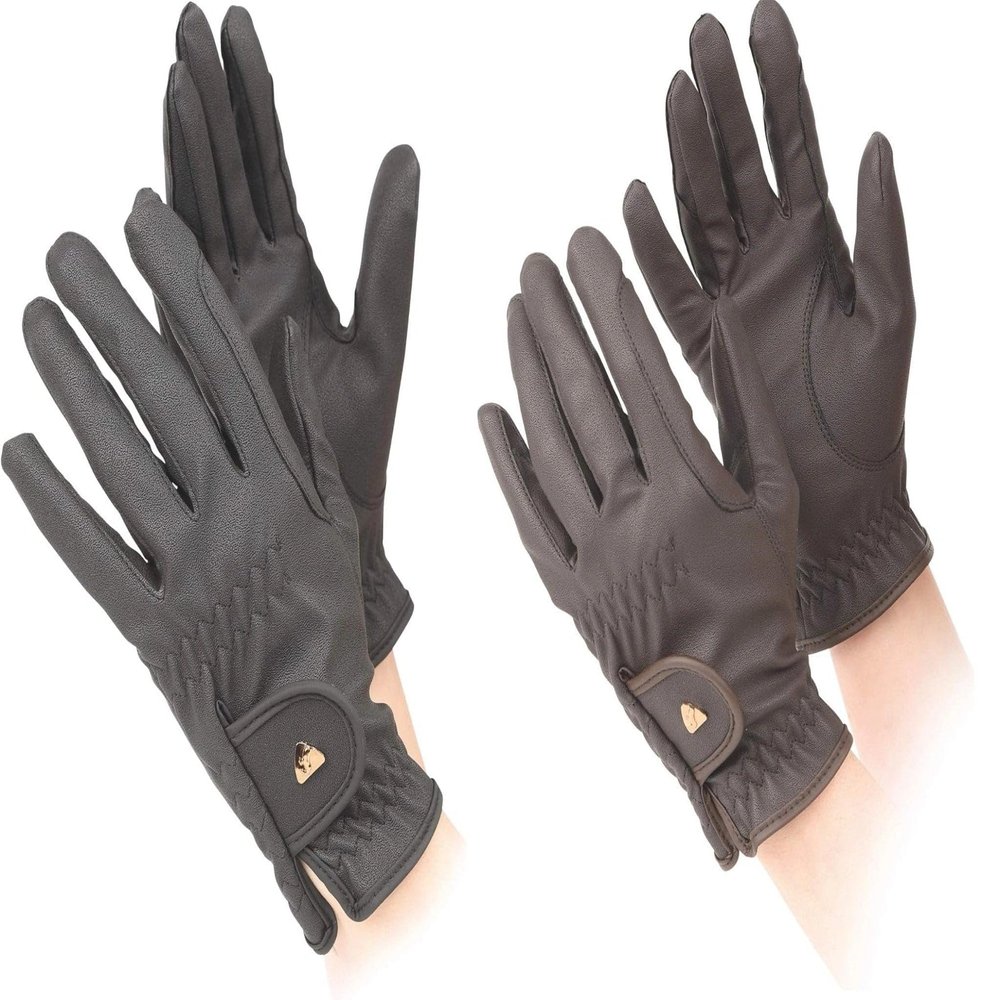 Aubrion PU Riding Gloves - Maids (Black, Small)