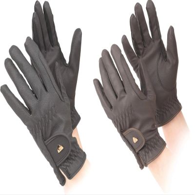 Aubrion PU Riding Gloves - Maids (Brown, Medium)